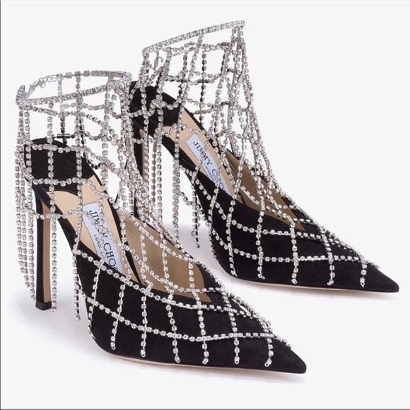 Jimmy Choo Chain Crystal Scotty 110 Heels - Picture 2 of 13